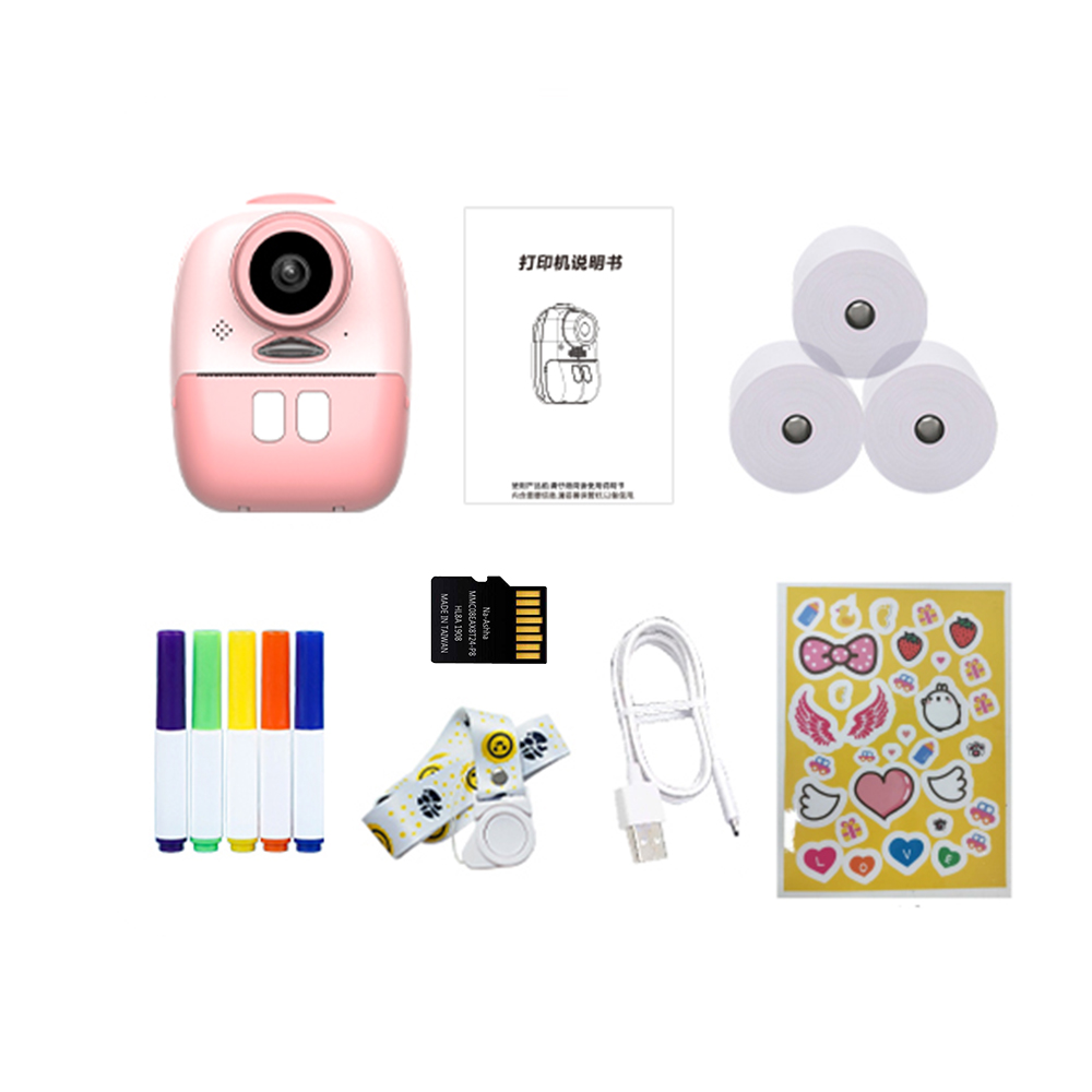 Digital Kids Camera Instant Print Cameras Built-in Lithium Battery Dual Camera Lens 26MP 1080P HD Resolution for Children Camera