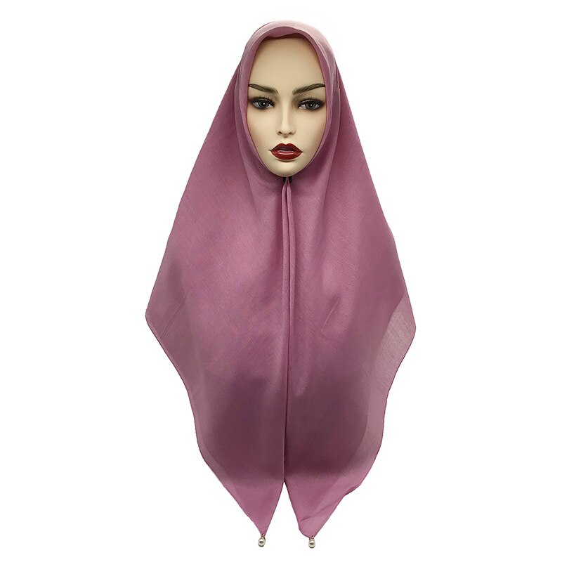 Vierkante hoofddoeken hangen grote parels dames moslim hijab viscose katoen maleisië hoofddoek tulband wrap 110 x 110cm