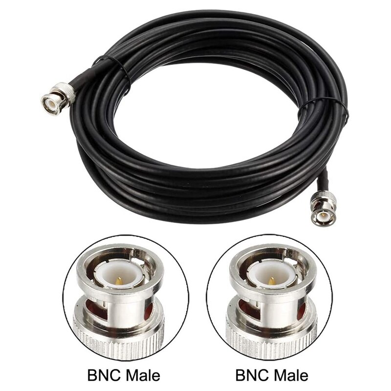 RG58 Coaxial Cable With BNC Male To BNC Male Connectors 50 Ohm 6 Ft 2Pcs