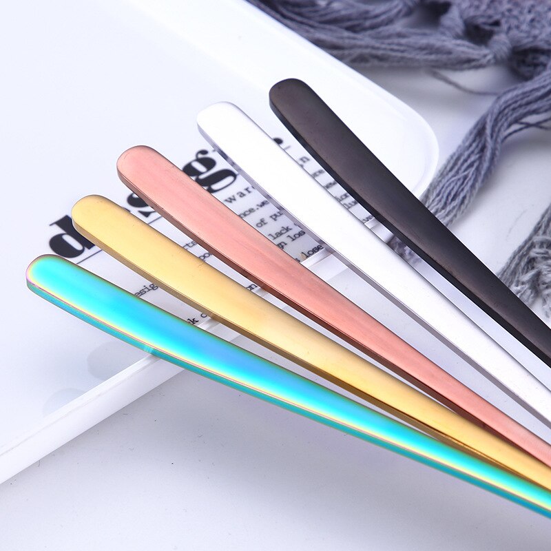 Rainbow Stainless Steel Mirror Tableware Knife Fork Spoon Flatware Dinner Set Rainbow Rose Western Style Dinnerware Cutlery