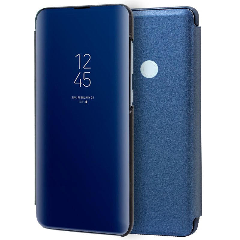 Xiaomi Redmi Note 8T Clear View Flip Cover Case Blauw