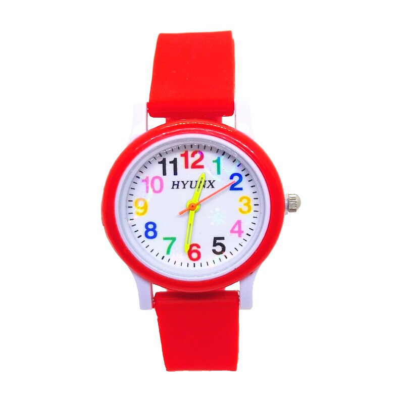 Mange farver børneure ensfarvet rem sport digitale ure til drenge piger ur timer: Rød