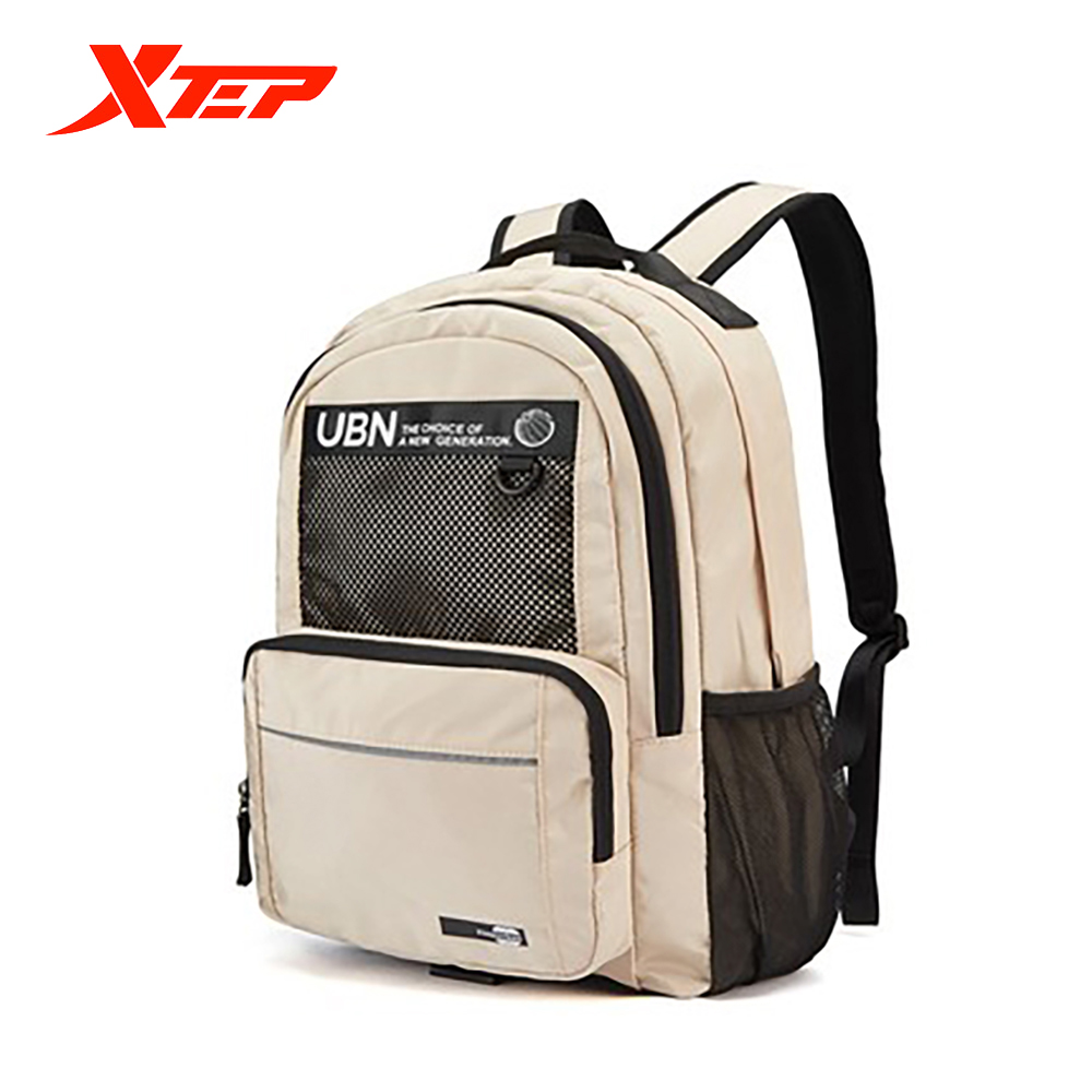 Xtep sports backpack backpack men and women the same style travel bag sports leisure backpack 880337110019: Shallow Khaki