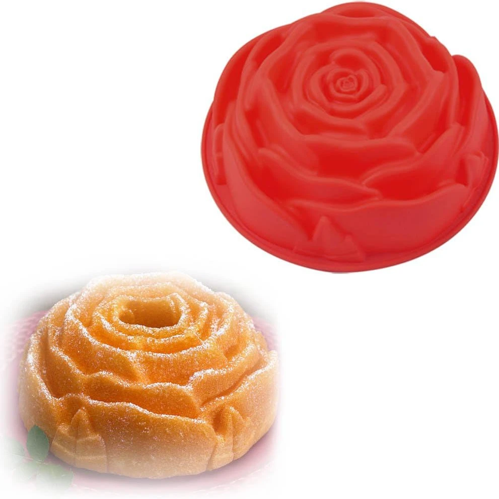 Moldes de silicona para hornear flores, molde de silicona para pasteles, moldes de gelatina de gelatina y gelatina, moldes para pasteles para formas para hornear, 1 pieza