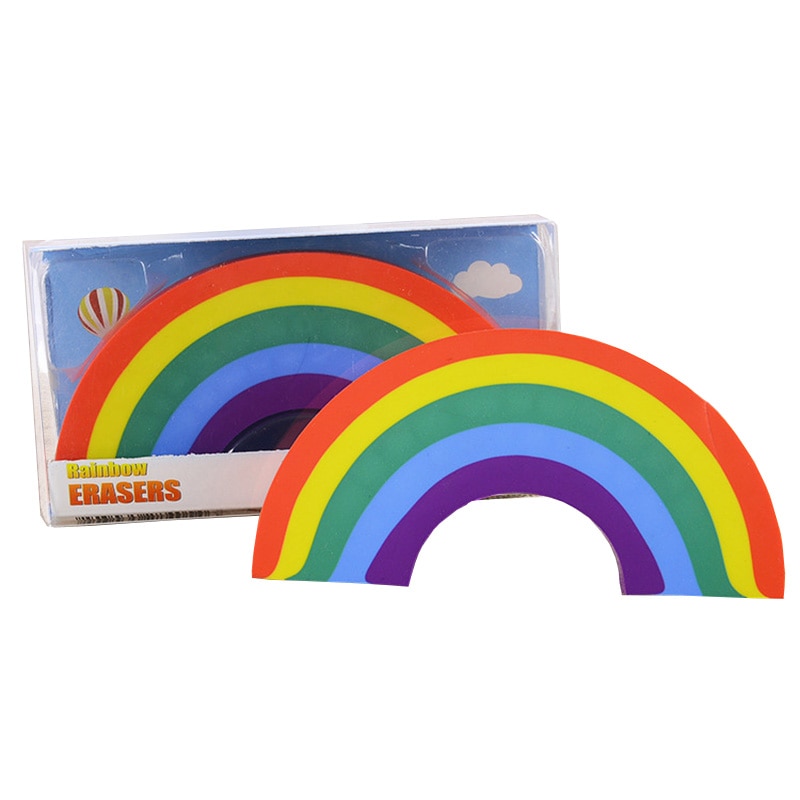 1 Pcs Kawaii Rainbow Rubber Eraser Lovely Pencil Erasers for Kids Novelty Item School Supplies Student