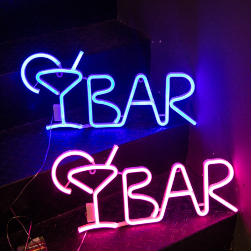 Led Bar Neon Sign Light Art Decor Neon Lamp Tube With Remote Contral For Party Bar Ktv Home Room Wall Decorative Night Lamp