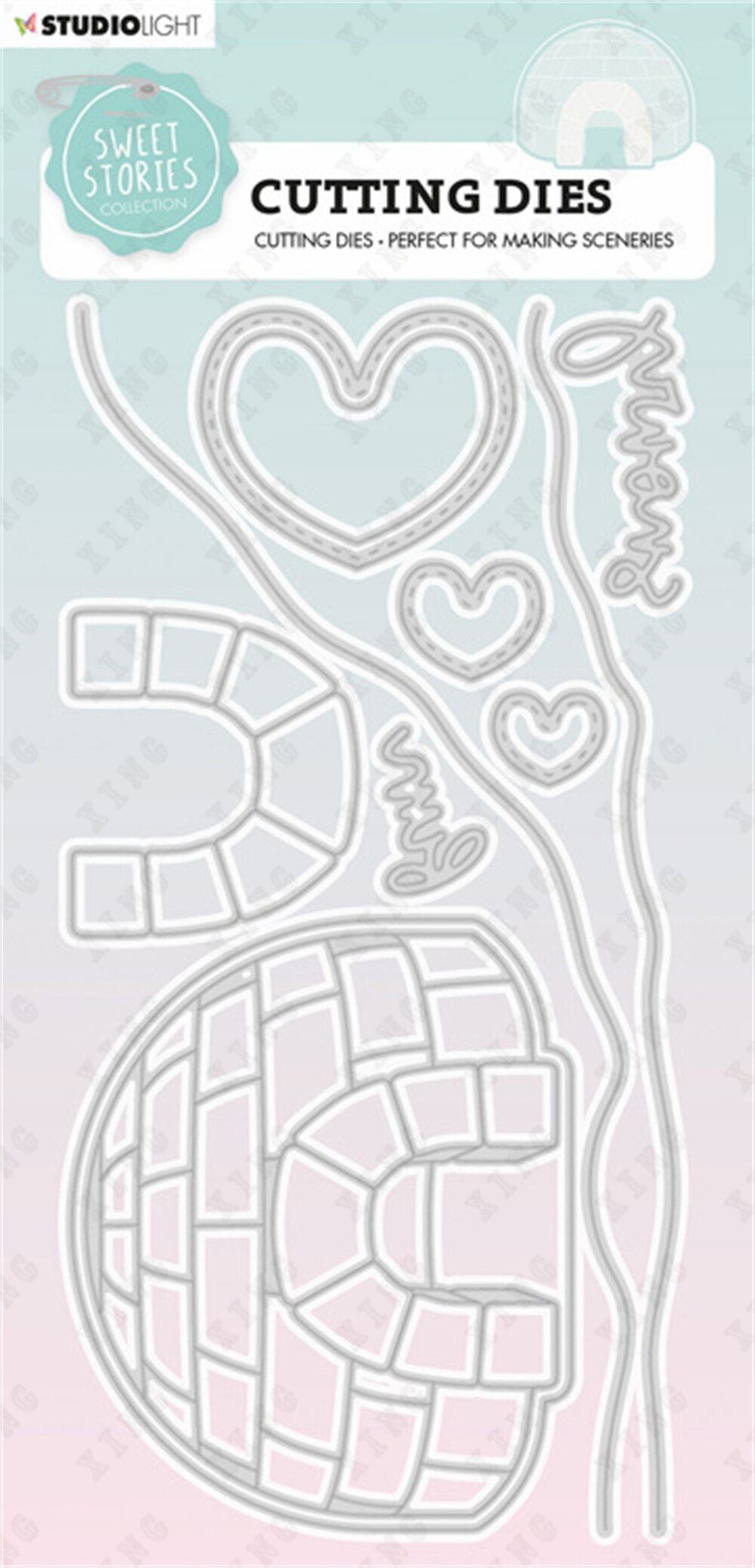 Juego De Sellos Y Troqueles Lawn Fawn - Escena De Ventana De Invierno (Claro) Para Scrapbooking