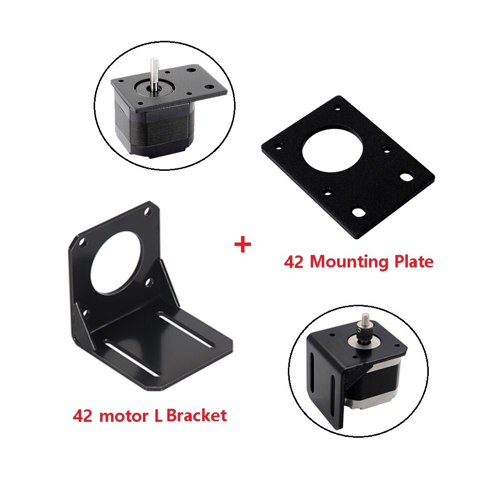 MEGA Stepper Motor NEMA 23 17 Mounting L Bracket 42step Motor Bracket Mount Fixed Support Plate Shelf 3D Printer Part 57mm 42mm: 42 Bracket andBPlate