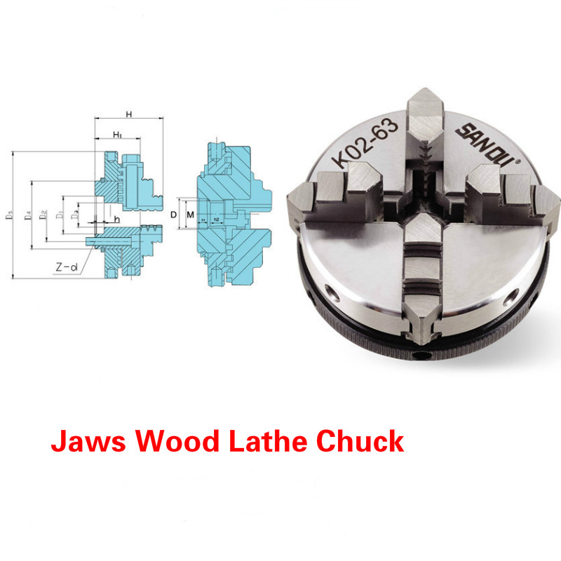 1 Pc 4 Kaken Hout Draaibank Chuck Klem Accessoire Suits 63 Mm Zelf-Center Chuck Set Draaibank Onderdelen Tool metalen Draaibank Chuck