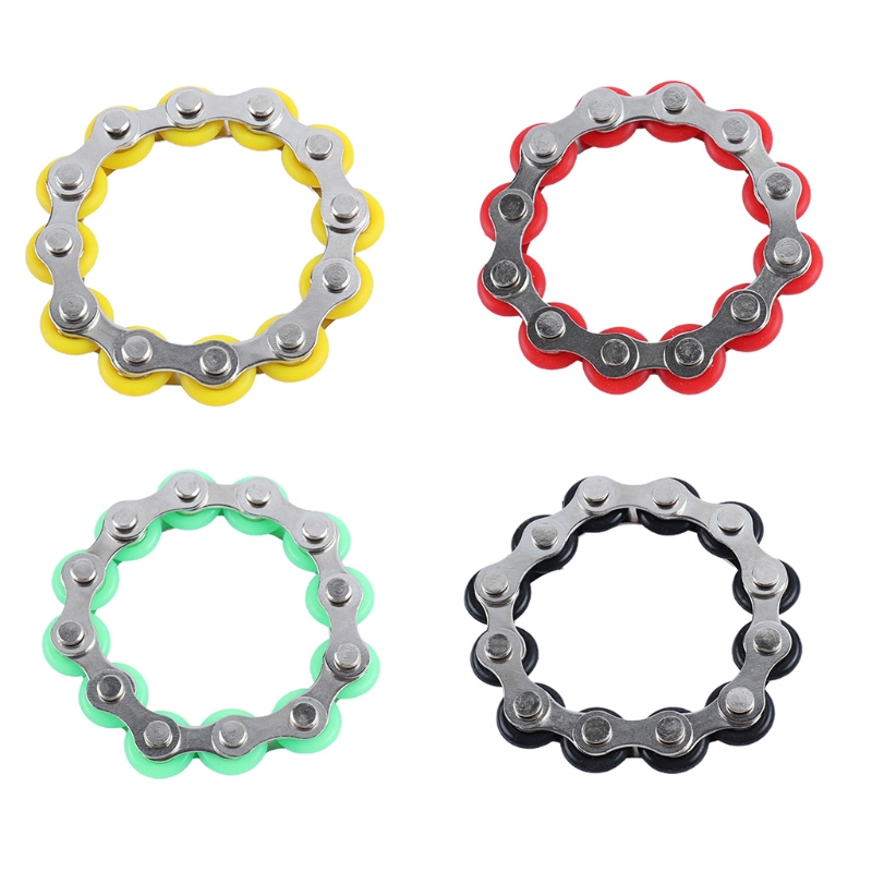 Fidget Spinner Bike Chain Bulk Fidget ansia rilascio giocattolo stress Vent Mini Key Flippy Chain 4 colori metallo Non sbiadito