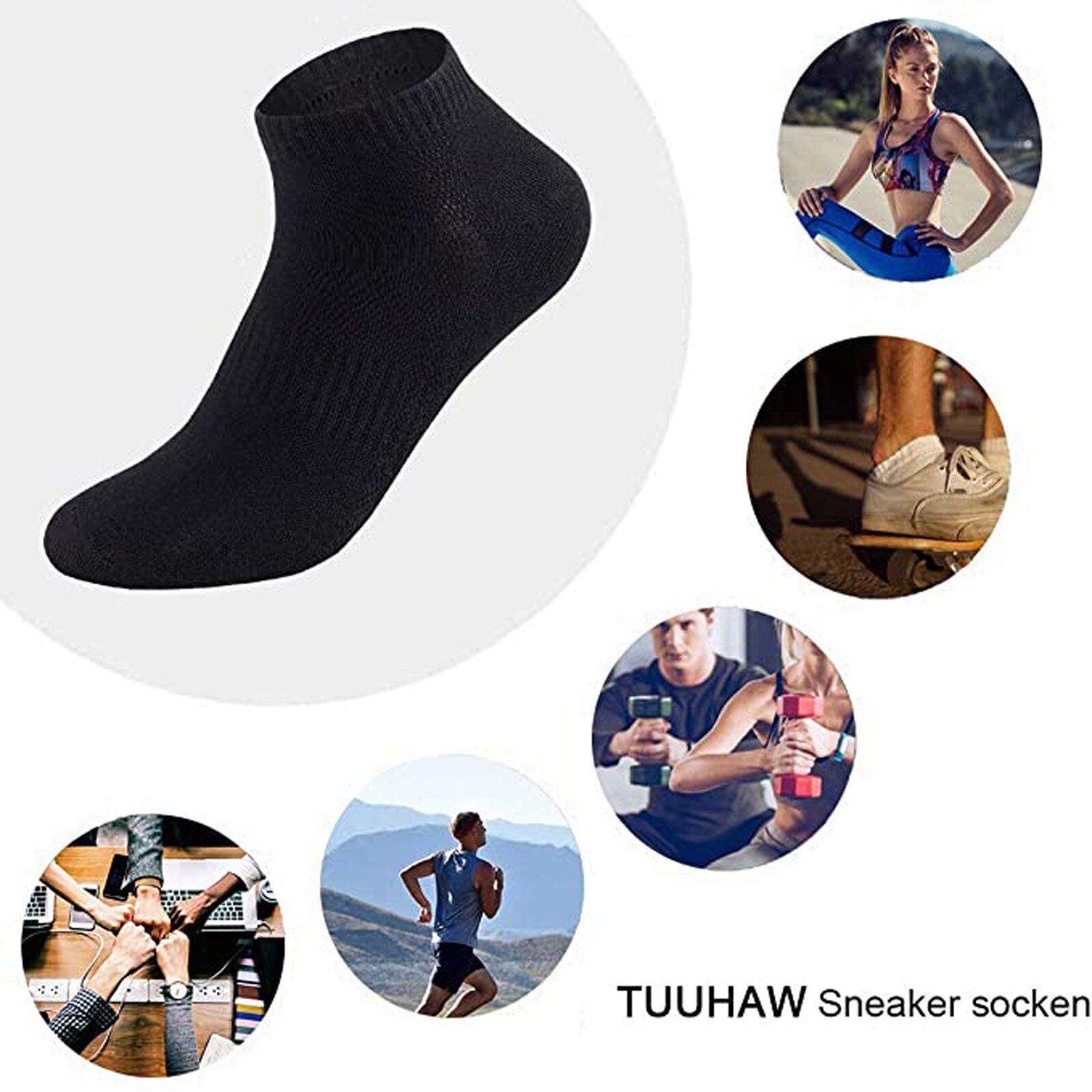 5 Pairs Of Men's And Women's Socks Breathable Sports Socks Solid Color Short Boat Socks Comfortable Cotton Socks