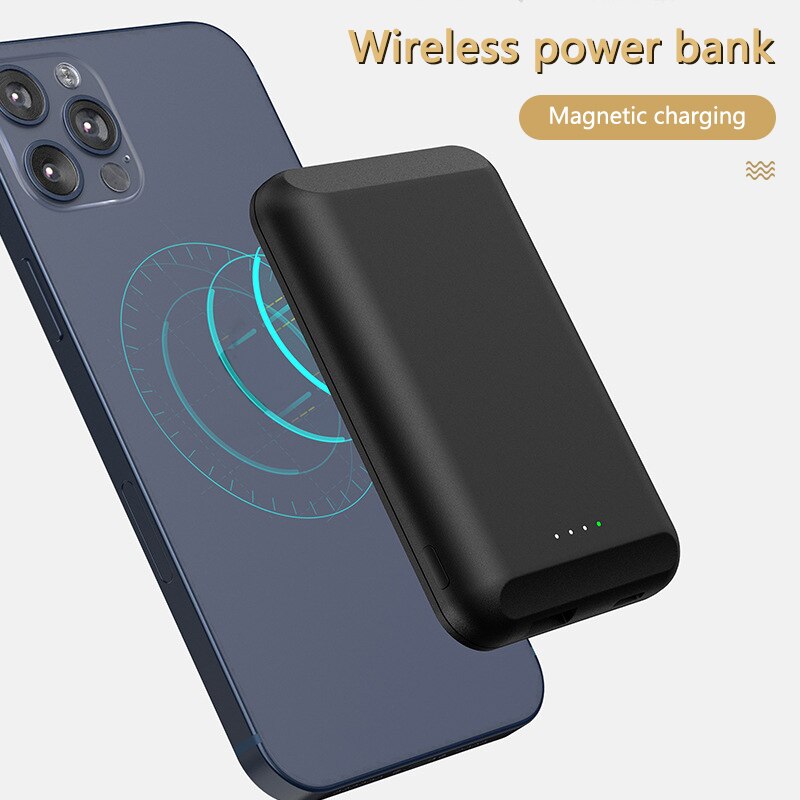 Powerbank magnético sem fio para iphone, 5000mah, carregamento de bateria externa para iphone 12 pro max 12 mini 11 pro