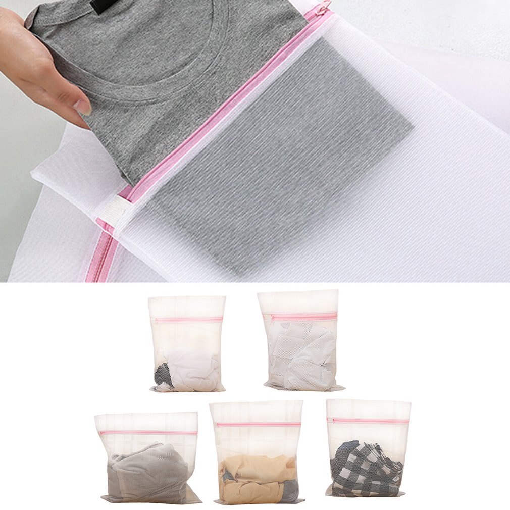 Zippered Mesh Laundry Wash Bags Foldable Underwear Washing Machine Clothes Protection Clothes Organizer