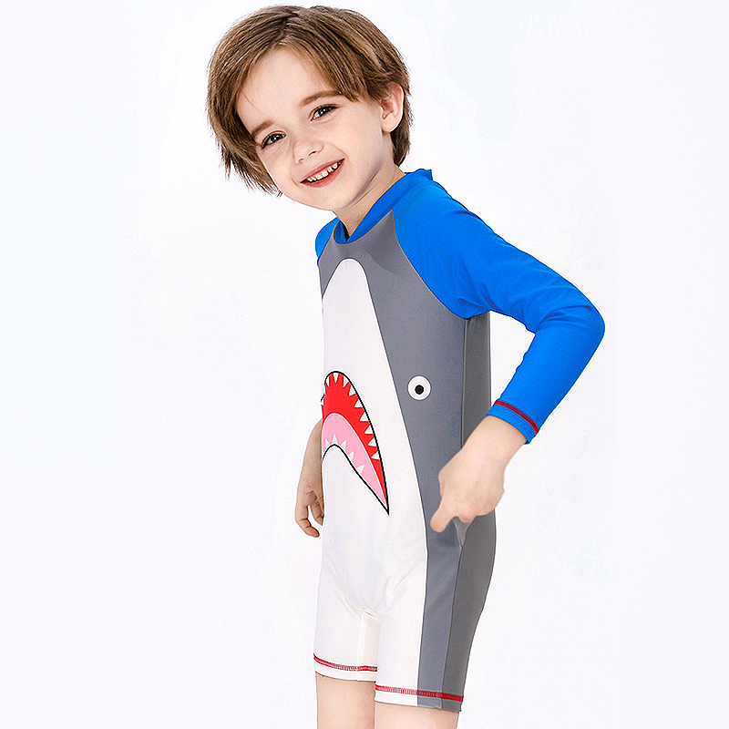 Bonito do bebê meninos maiô com padrão dos desenhos animados criança maiô crianças roupa de banho uma peça terno de natação para crianças