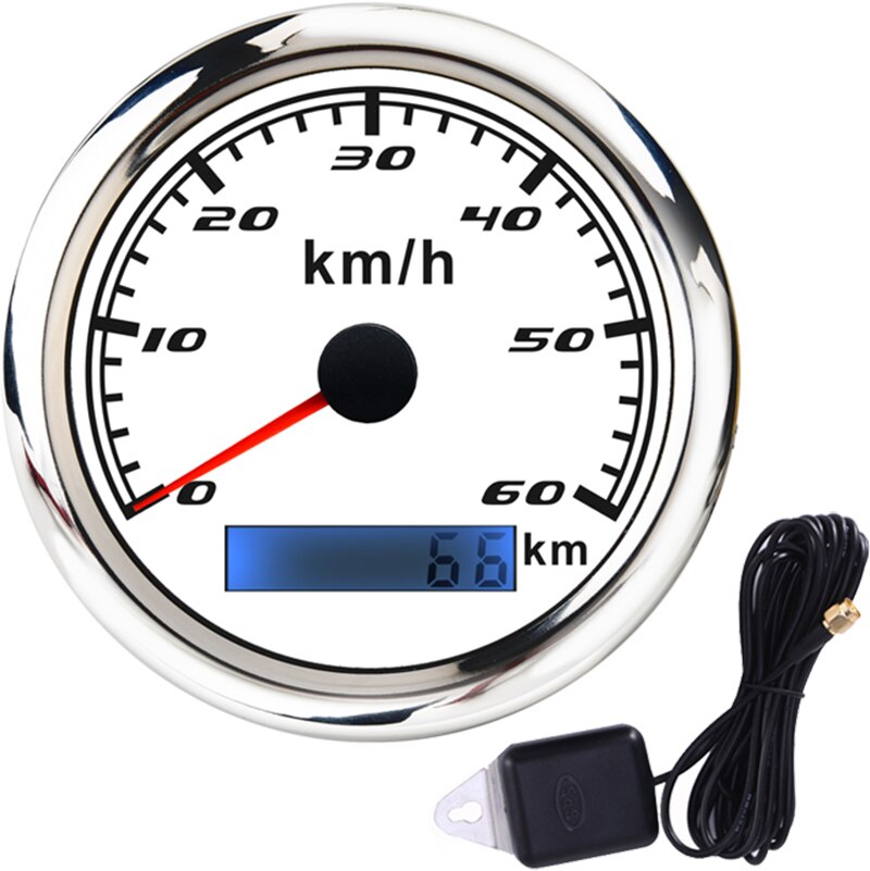 85mm GPS Tacho Messgerät 30 60 120 200 KM/H Kilometerzähler für Marine Motorrad Stiefel Auto ATV Lkw mit verrotten Hintergrundbeleuchtung: GPS 60K-WS