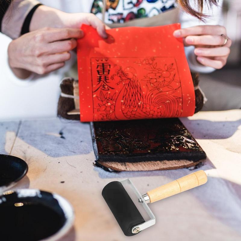 Rolo de borracha profissional brayer pintura a tinta rolo de impressão arte artesanato projetos ferramenta de carimbo de tinta rolo de pintura # W0