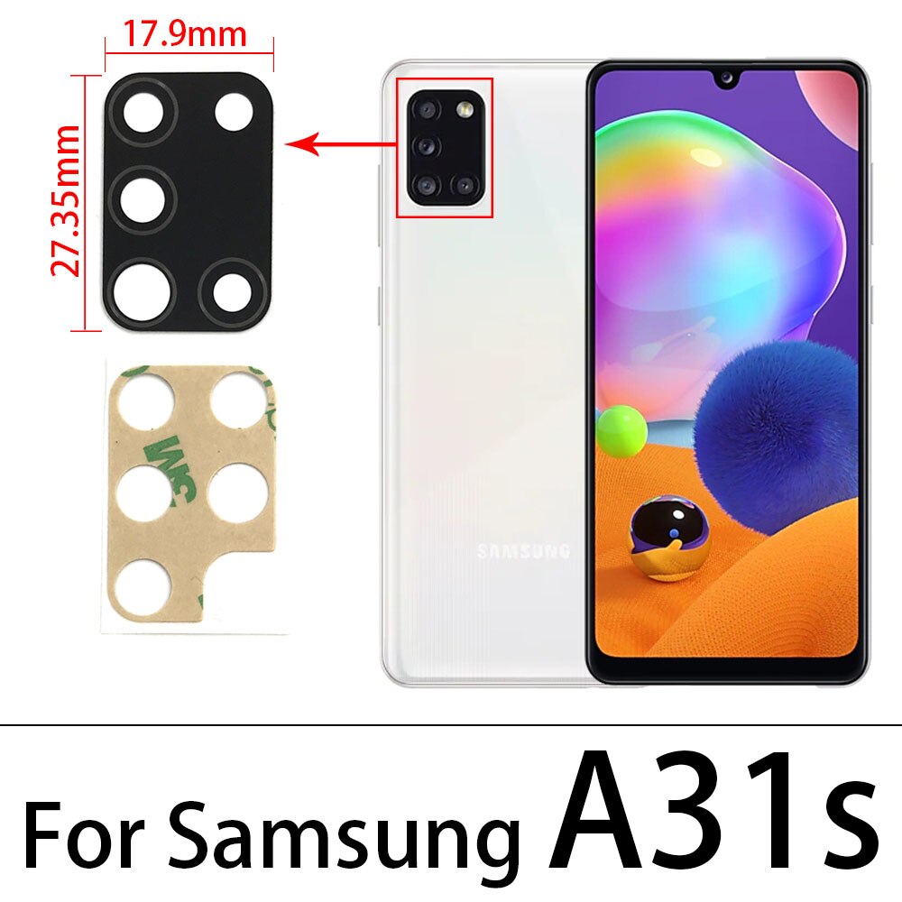 2PCS Rear Back Camera Glass Lens With Glue Adhesive Sticker For Samsung A12 A21 A31S A42 Replacement Parts: A31s