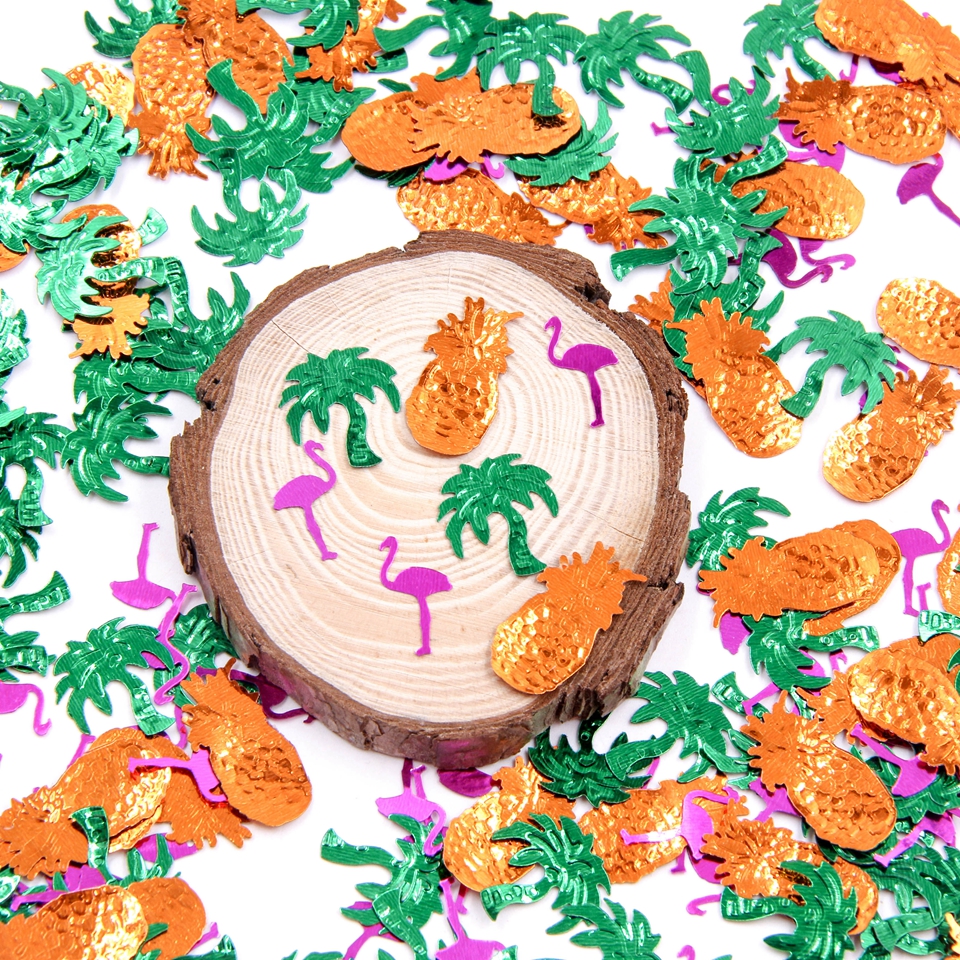 15g/ poser farverige ananas & flamingo konfetti pailletter tropisk tema bordindretning til bryllup/fødselsdag/fest dekoration forsyninger: Flamingo