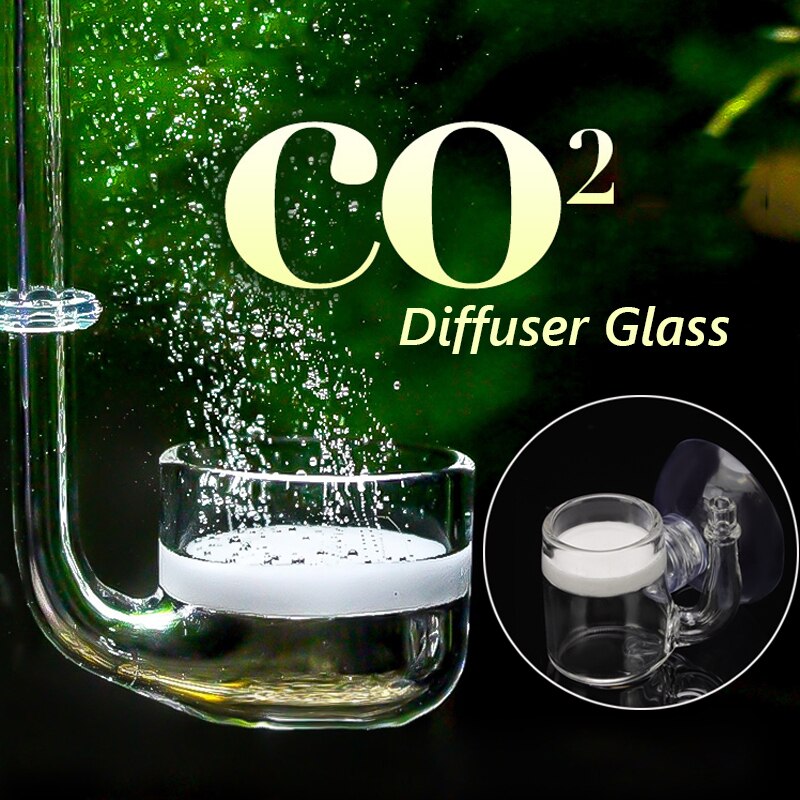 Akvarium  co2 diffuser glas platt vattenraffinör fisktank sugkopp vattenväxter tank mossa  co2 atomizer bubbelreaktor