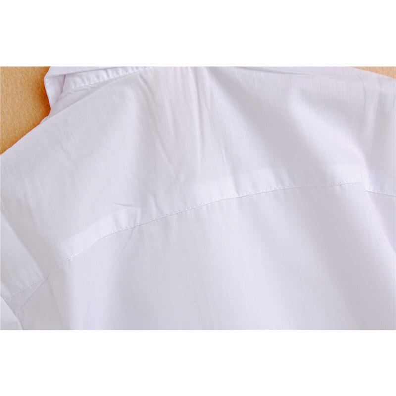 Chemise blanche en coton pour garçons et adolescents, haut droit à col rabattu, vêtements pour enfants