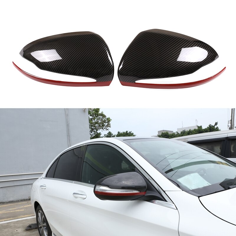 Carbon Fiber Rearview Mirror Cover for Mercedes-Benz C E GLC S Class W205 W213: Default Title