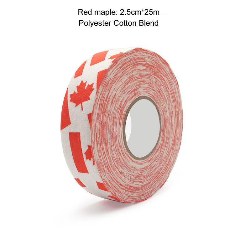 3 Rolls Hockey Grip Tape Cotton Hockey Stick Tape colorato Sport sicurezza campo da ghiaccio Hockey Badminton Golf Tape 2.5cm x 25m: 3 rools Red maple