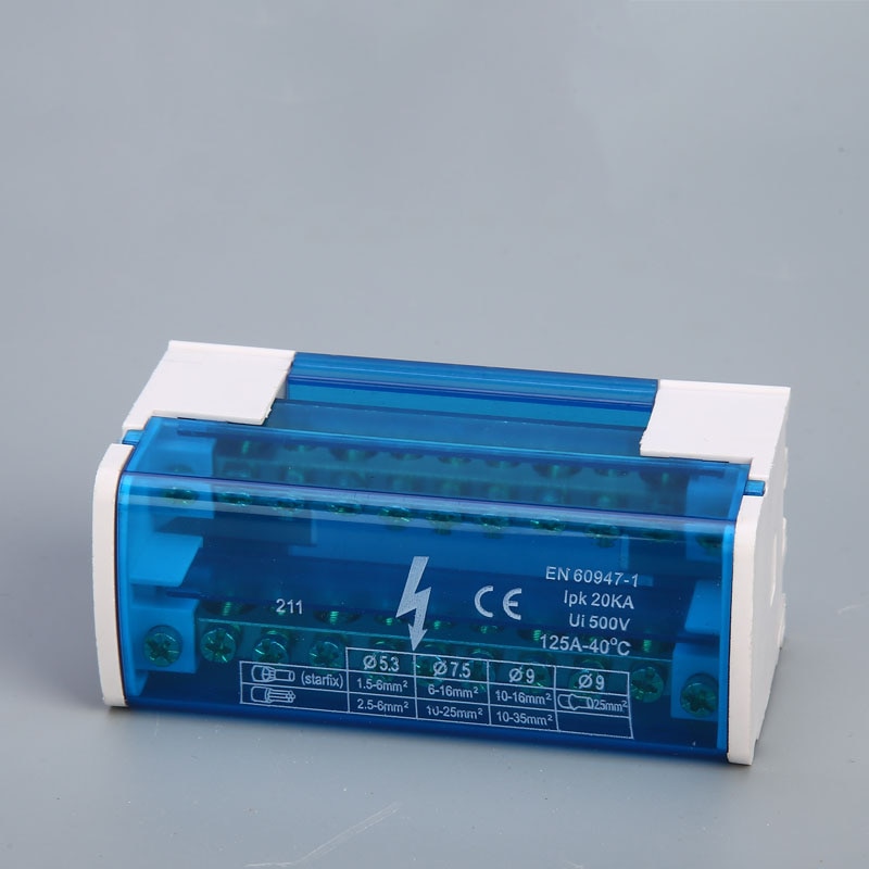 1PC 207 211 215 Terminal Block Din Rail distribution Box 407 411 415 160A Plastic waterproof junction box