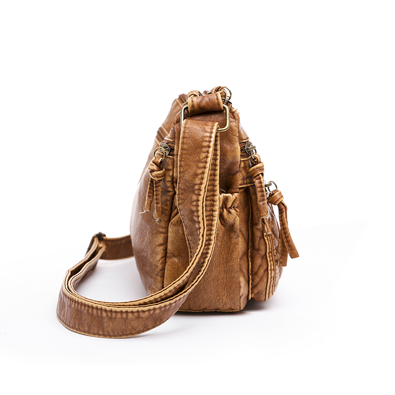 Vintage Tas Voor Vrouwen Zachte Pu Lederen Crossbody Tas Grote Capaciteit Tassen Multi Pocket Schoudertas 2022 Vrouwelijke Retro handtas