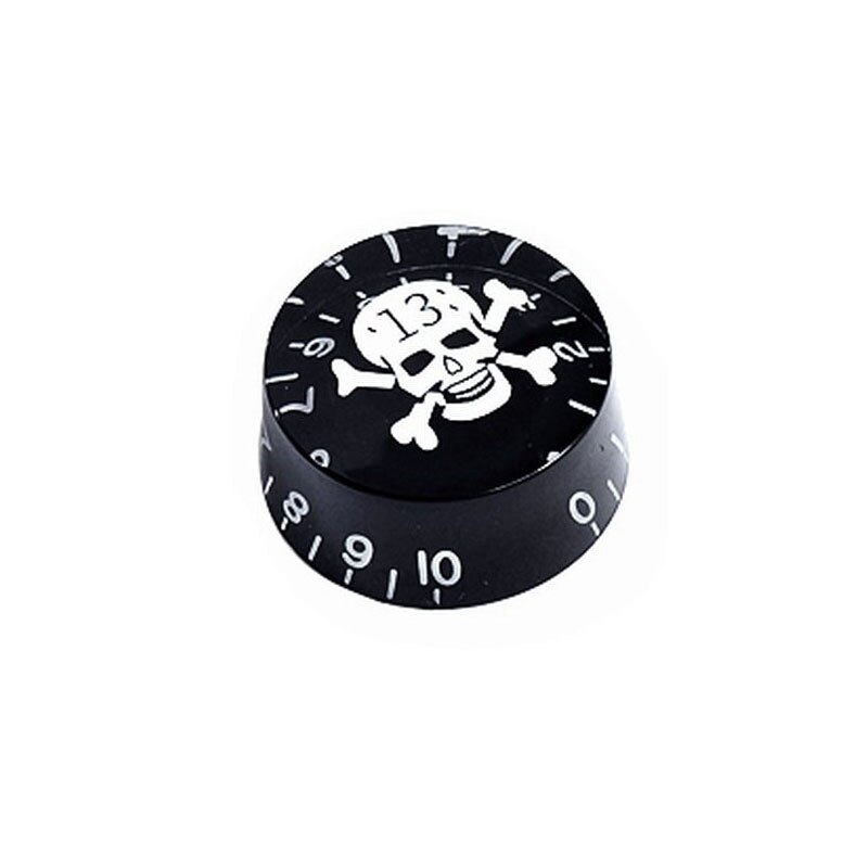 Skull head elektrisk guitar knap tone volumenkontrol til gibson les paul guitar udskiftning - pris for 1 stk.: Hvidt kranium sort