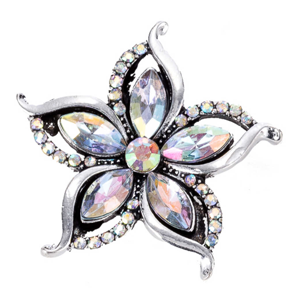 Snap taste 18mm metall druckknöpfen für snaps armbänder fit ginger snaps schmuck kristall blume snap TZ9025: TZ9025A