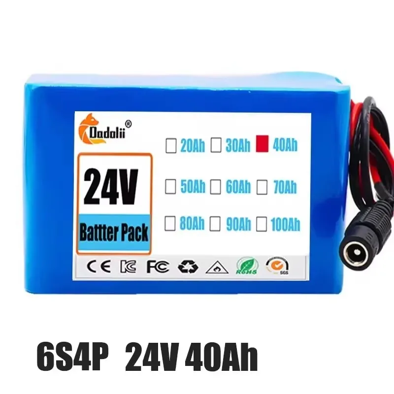 6s4p 24V 40Ah lithium-ion battery pack/with 25.2v charger/BMS/with a lifespan of up to 5 years