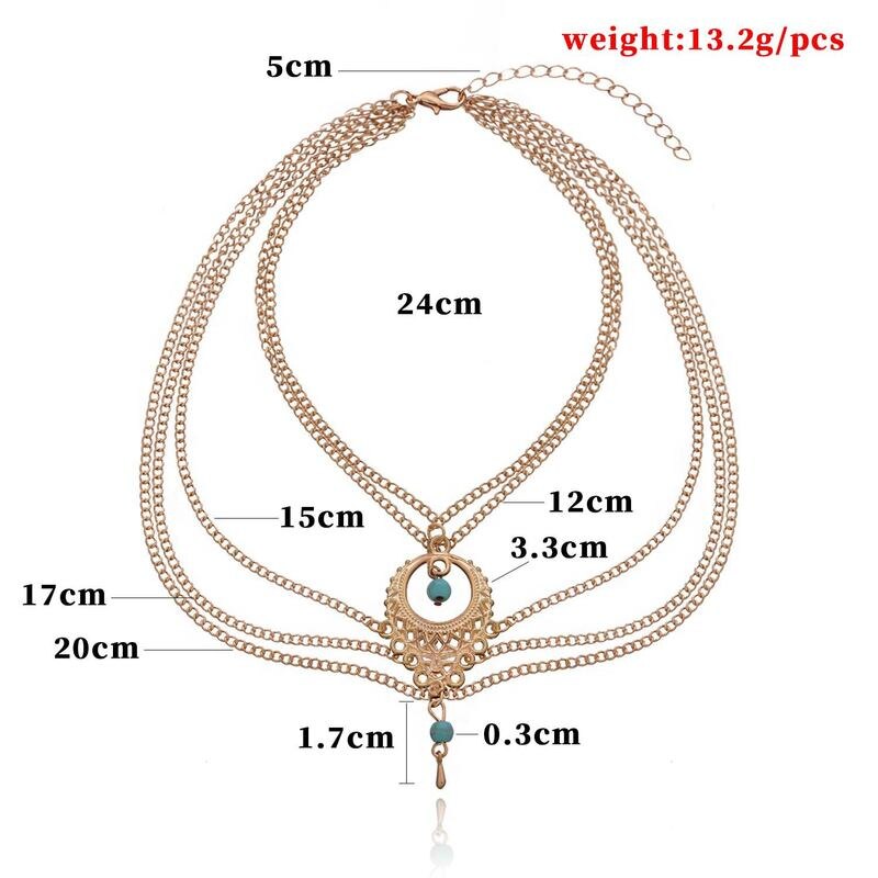 Heißer 1 stücke Neue Boho Gypsy Festival Blau Oberen Arme Kette Armbinde Armbinden Armband Muti Kette Quaste Armreifen Füße Armband fußkettchen