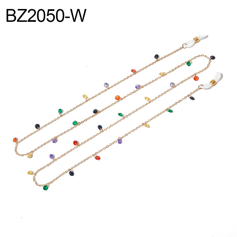 1Pcs Brillen Strap Leesbril Opknoping Ketting Zonnebril Bril Holder Neck Cord Bril Anti Slip Metalen Ketting: BZ2050-W