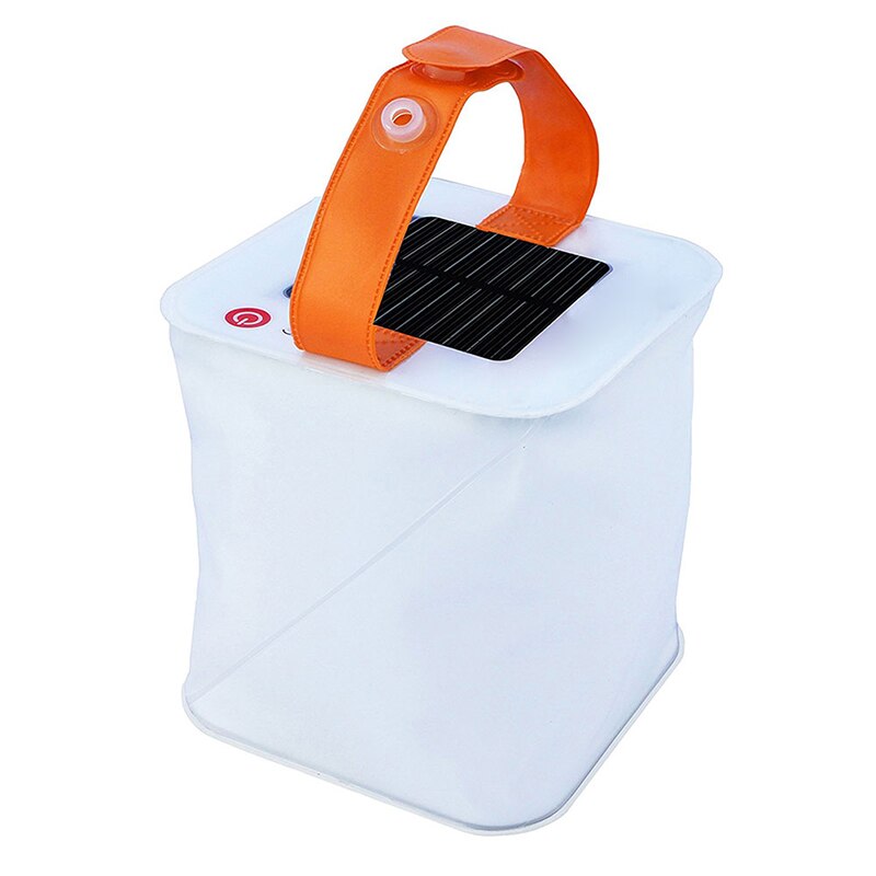 Inflatable Solar Lamp Powered Lantern Solar Inflatable Folding Telescopic Lighting Outdoor TPU Hiking Lantern USB Rechargeable