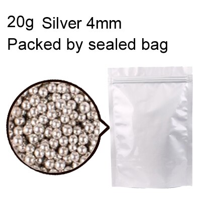 130G/20G Goud Zilver Kralen Eetbare Parel Suiker Bal Fondant Diy Cake Bakken Cookie Decoratie Suiker Snoep klei 4/6/7Mm Gyh: 20g Silver 4mm