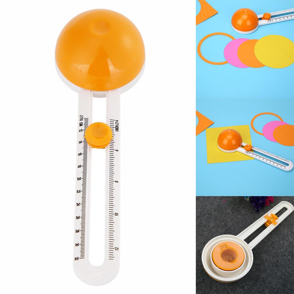 Portable Compass Circle Cutter, Safety Paper Trimmer for Child Kids Circular Cutting Tool, Paper Cardboard Rotary Circle Cutter