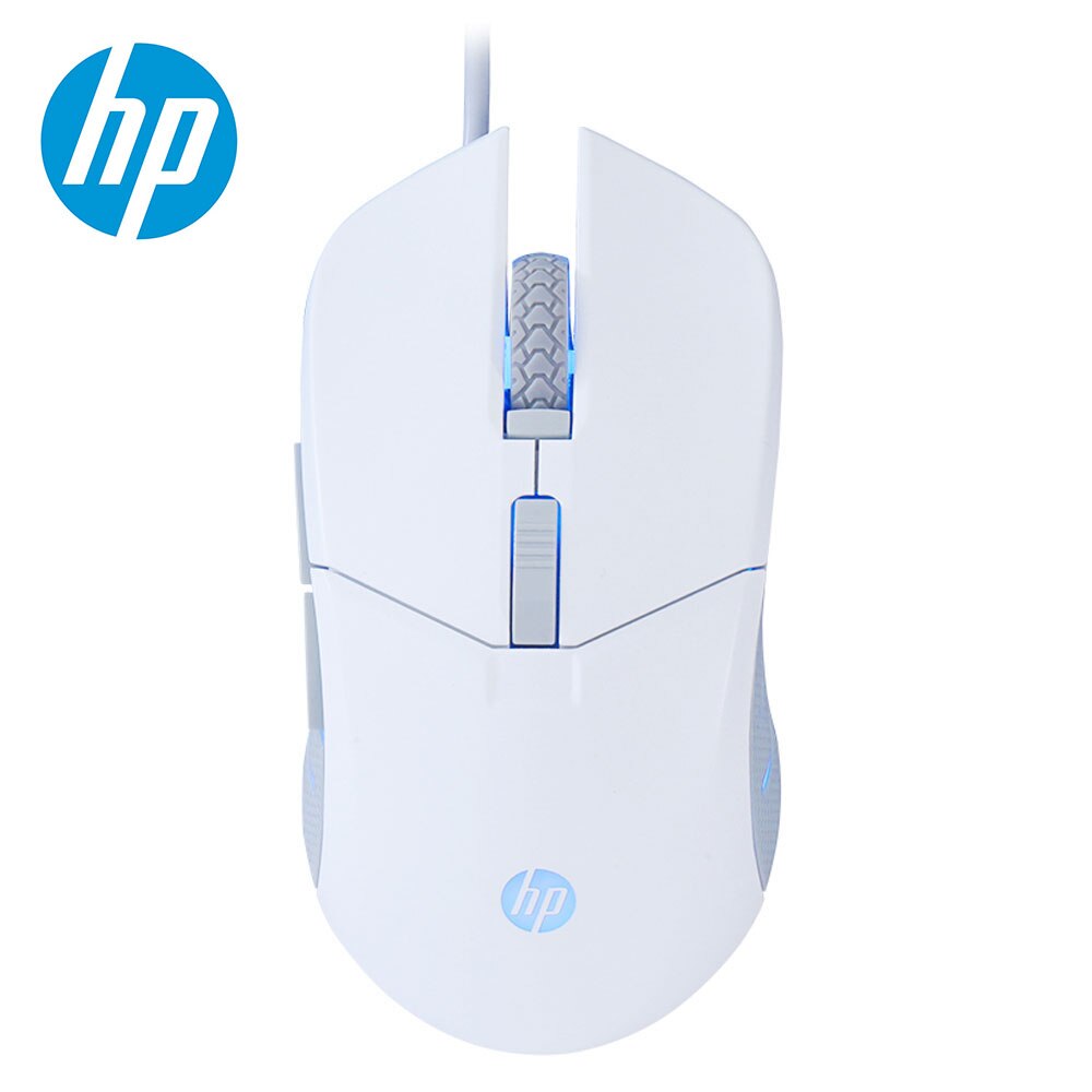 HP G260 RGB LED Light Wired Gaming Mouse Macro Ergonomic 5500 DPI Mouse for PC Computer Laptop Silent Mause Mice: White silent