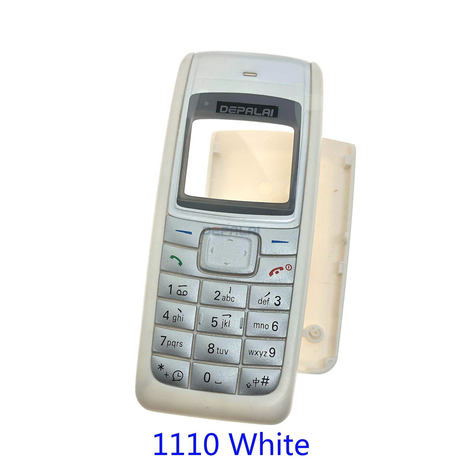 Dla Nokia 3100 1100 obudowa przednia osłona ramy obudowa + tylna pokrywa/pokrywa klapki baterii + klawiatura: 1110 White