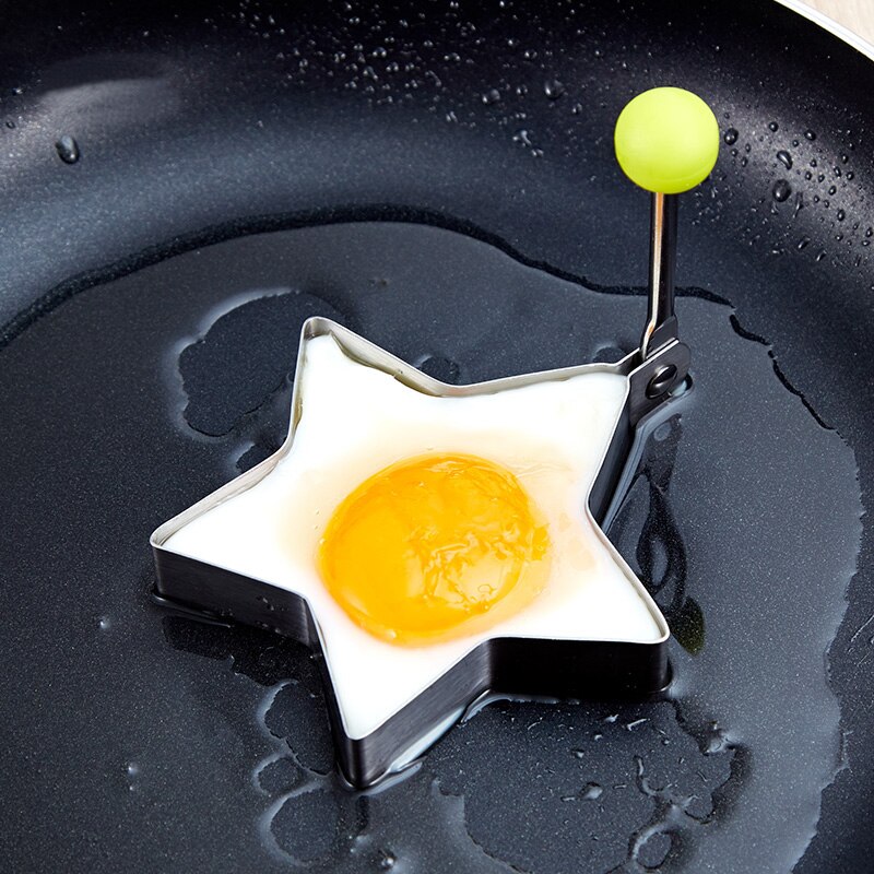 Gør-det-selv-stegt æg form rustfrit stål stjerne blomst rundt kærlighed hjerte morgenmad spejlæg form omelet æggeværktøj