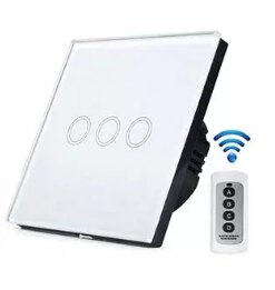 RF433 WIFI Glass Panel Touch Screen Tempered Glass Remote Control Wall Switch Touch Switch Smart Switches 60Hz: white