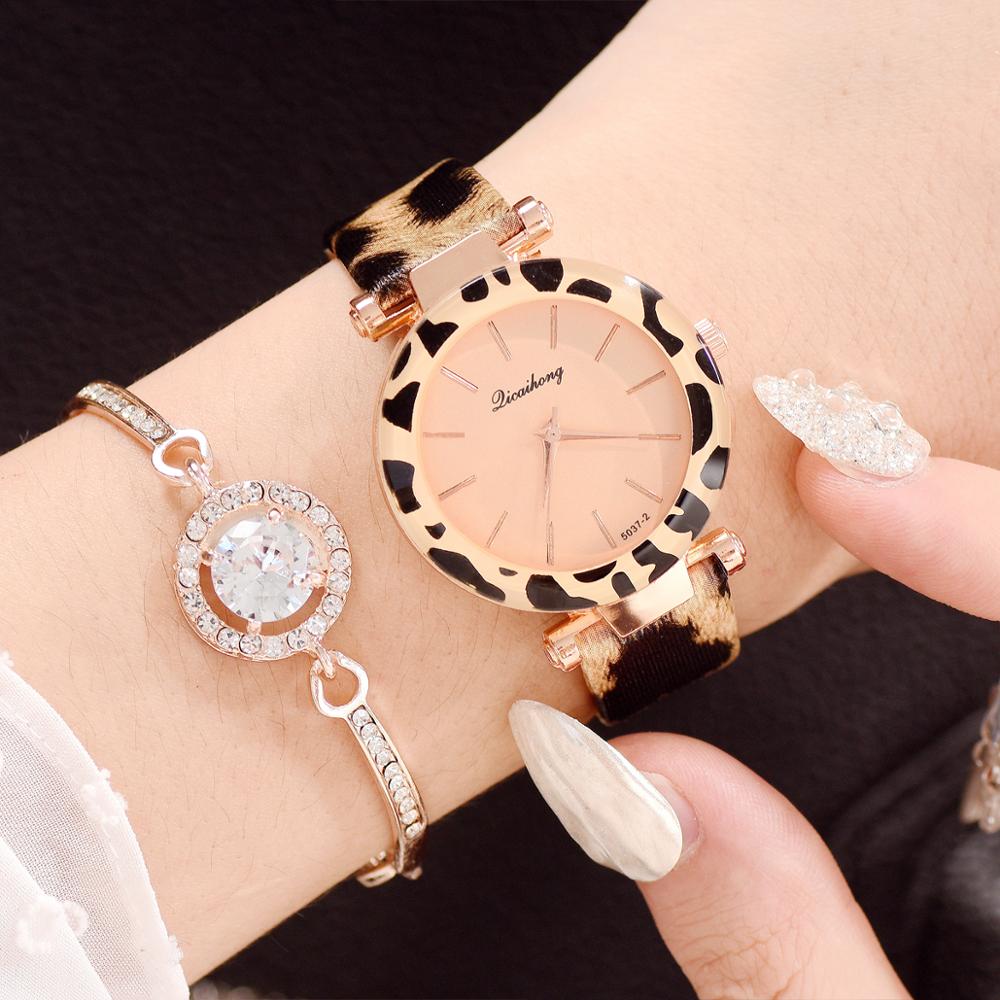 Kvinder ure billige leopard print læder dame armbånd ur casual quartz armbåndsure ur relogio feminino