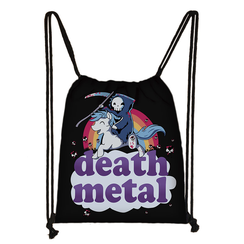 Mochila Cool Death Skull para hombre y mujer, bolsa de viaje con cordón, para guardar zapatos, de lona: skdmohuan10cw
