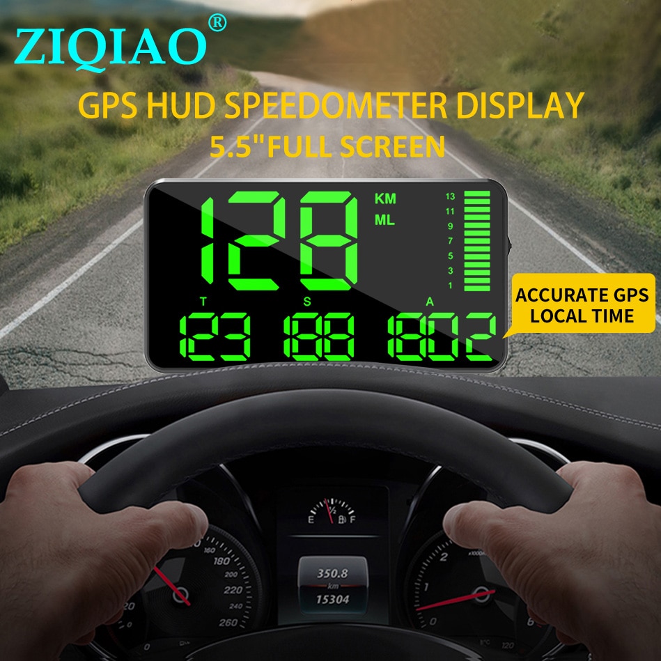 Hastighedsmåler  c90 køretid hastighed hud display km / t til bilcykel motorcykel universal gps overhastighed alarm ziqiao  c80 c60