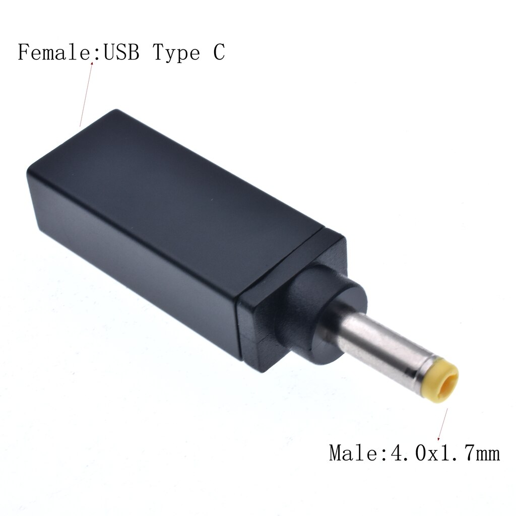 Usb 3.1 usb-c type-c bus  to 5.5 x 2.5mm 7.4 x 5.0mm 4.5 x 3.0mm dc strømforsyning stik konverter bus med pd simulation trigger: 4.0-1.7