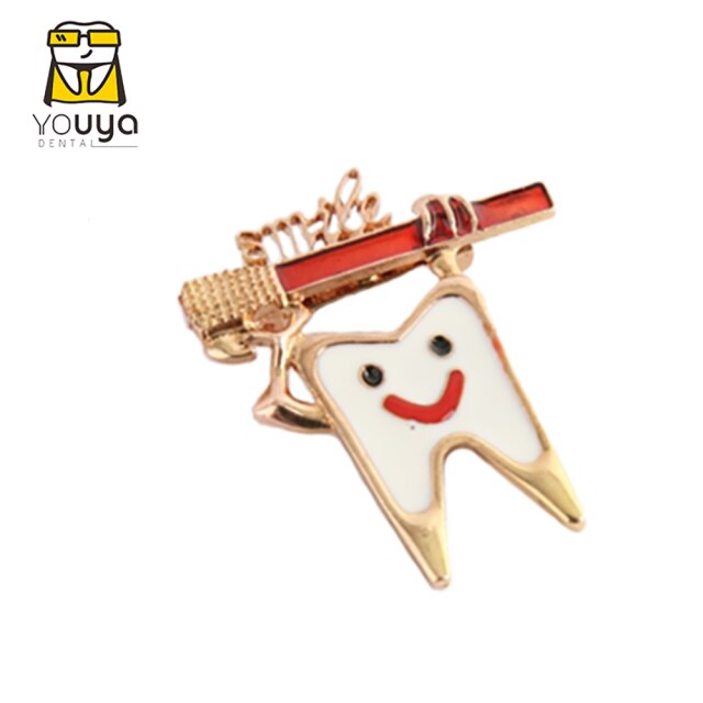 Broche en forma de diente, adornos de clínica Dental y clínica, de actividades, accesorios de mochila de disfraz de dentista: 1pcs D