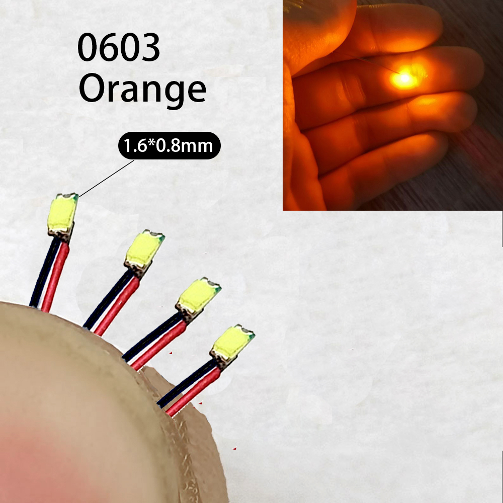 40Pcs/Lot 0402 0603 0805 1206 Led SMD Wire For Model Train HO N OO Scale Red Black Line Pre-soldered Micro Litz Diorama Railway: SKY BLUE