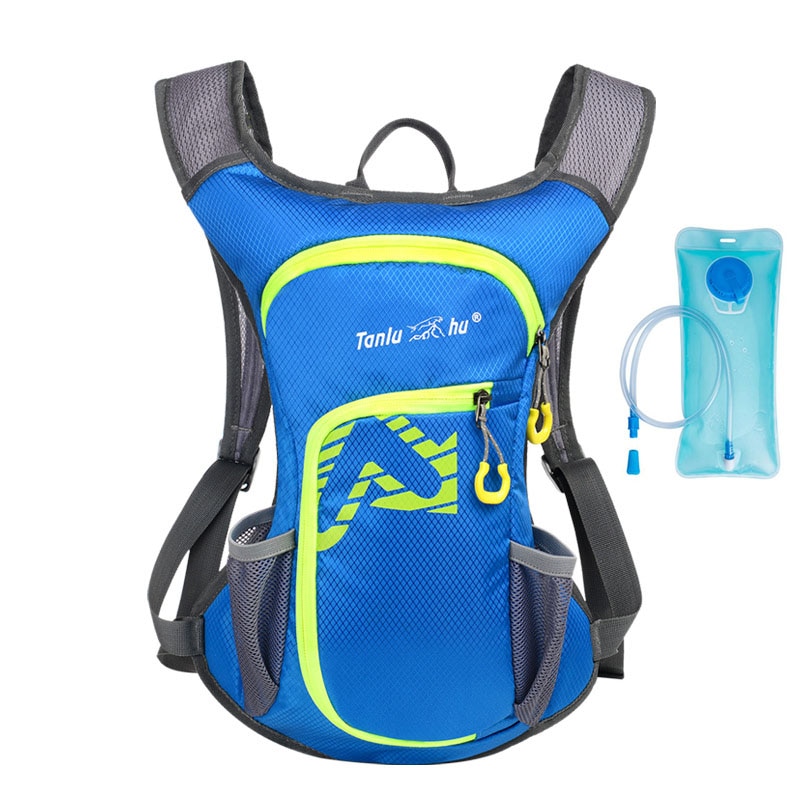 Mochila para acampar al aire libre para hombre y mujer, Mochila para correr, bolsa de agua para bicicleta de 2L, Mochila de hidratación para ciclismo, tanque de vejiga de agua de nailon: with water bag-4