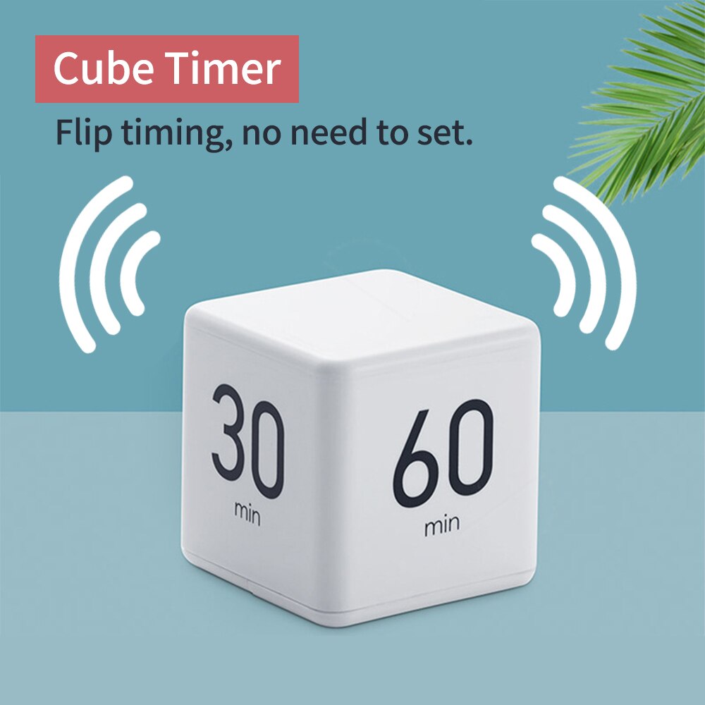 Hvid farve terning køkkenur cubic timer minutter til tidsstyring børn timer træning timer madlavning tilbehør cocina tools