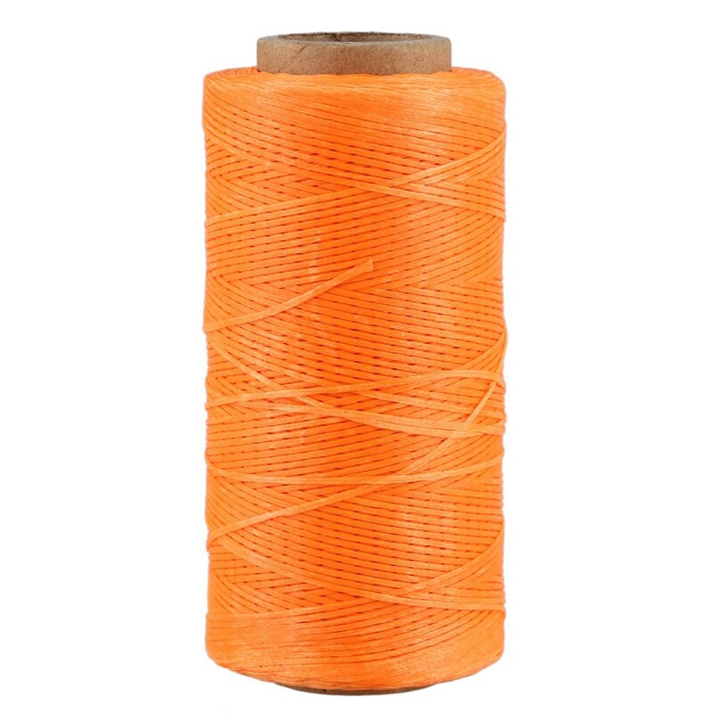 2 rollos de hilo de cera encerado para costura de cuero, 260M, 150D, 1MM, hilo de aguja de mano para manualidades DIY, blanco y naranja,