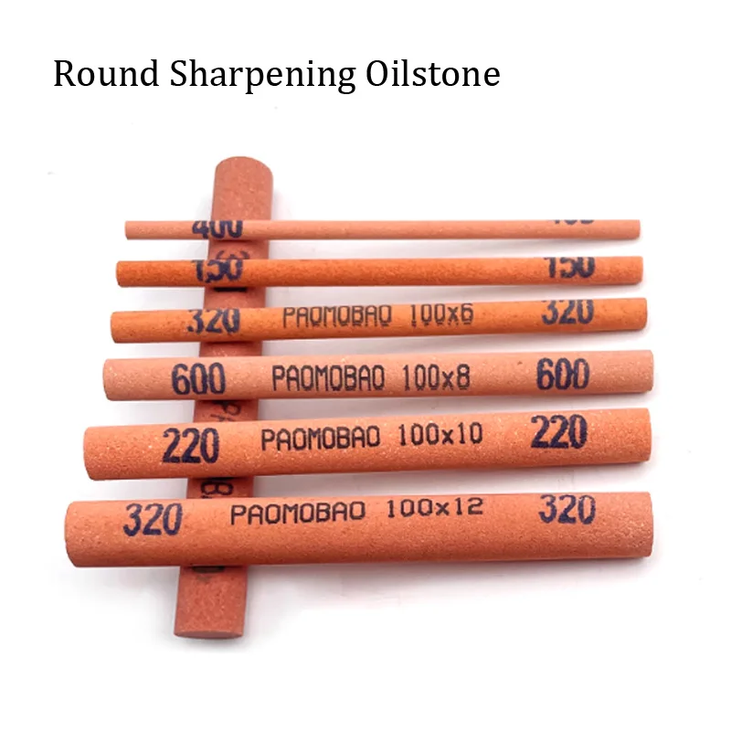 5pcs Round Polishing Oil Stone Fine Grinding Oilstone Strip Sharpening Knife Stone for Knives Kit Metal Alloy Steel Φ3~12mm